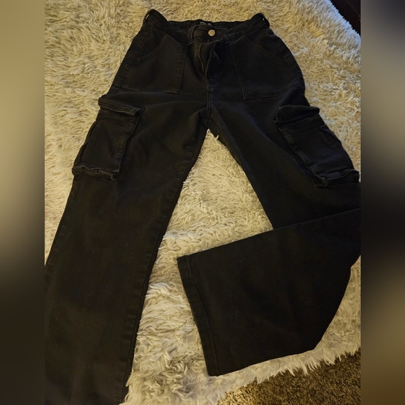 CARAVERA LOS ANGELES Ladies Signature Black Cargo Stretchable Pants - Sz. L - Picture 8 of 8